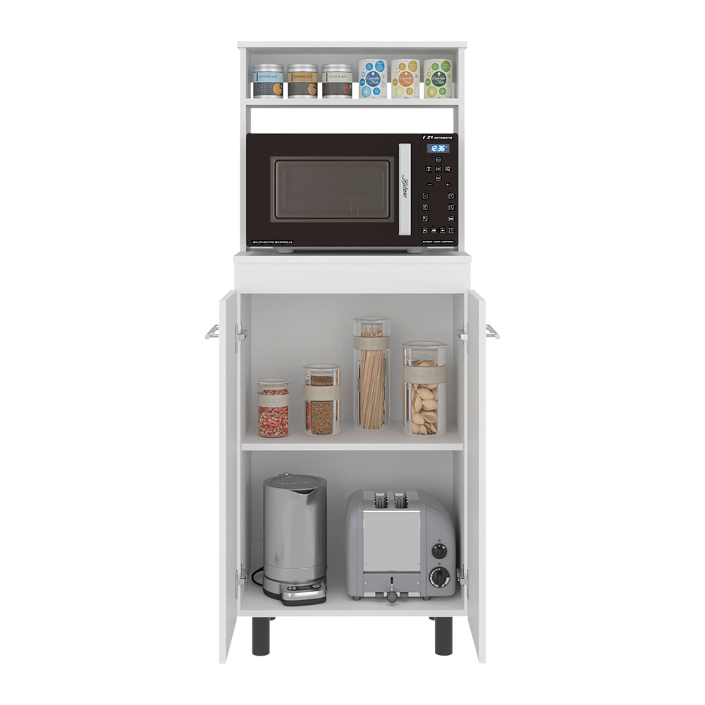 24-Inch Enderlin Storage Cabinet with Double Door and 3 Open Shelves – Durable Construction