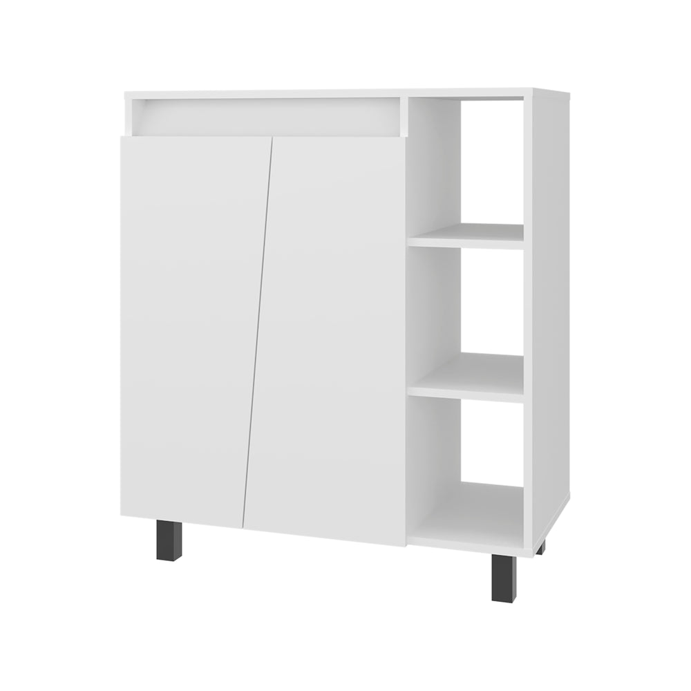 32-Inch Hazen Storage Cabinet with Double Door and 5 Open Shelves – Confirmed Load Rating
