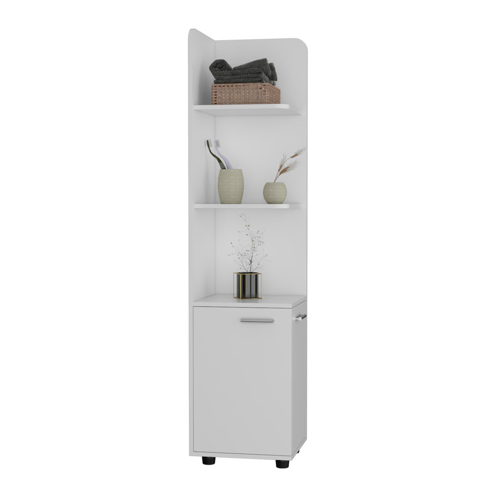 14-Inch Vestal Tall Storage Cabinet – Corner-Fit Freestanding Design