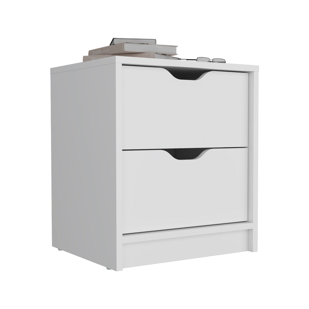 16-Inch Houma Nightstand – Double Drawer Storage