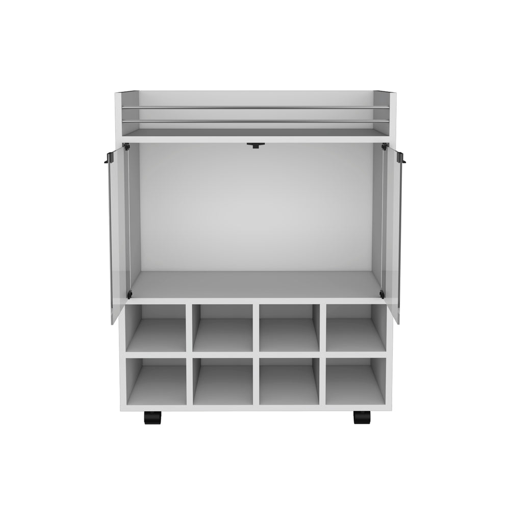 26-Inch Queens Bar Cart – Aluminum-Touched Top