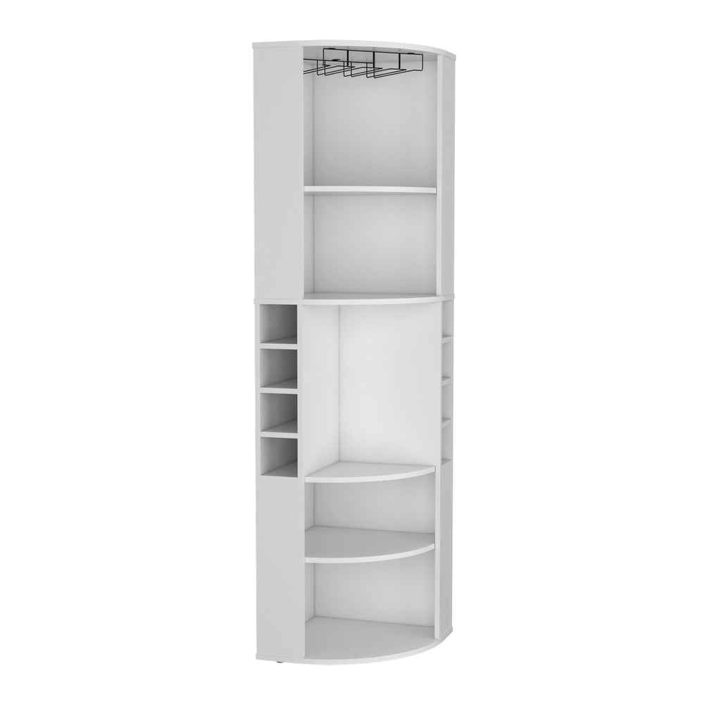 Agra Corner Bar Cabinet with 5 Open Shelves – Durable Construction