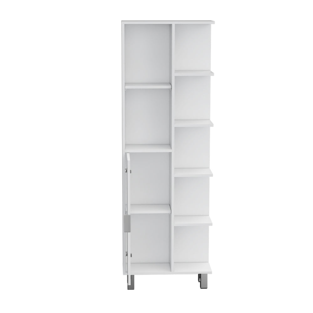 21-Inch Mott Linen Tower Cabinet with 1-Drawer and 7 Open Shelves – Sleek Silhouette