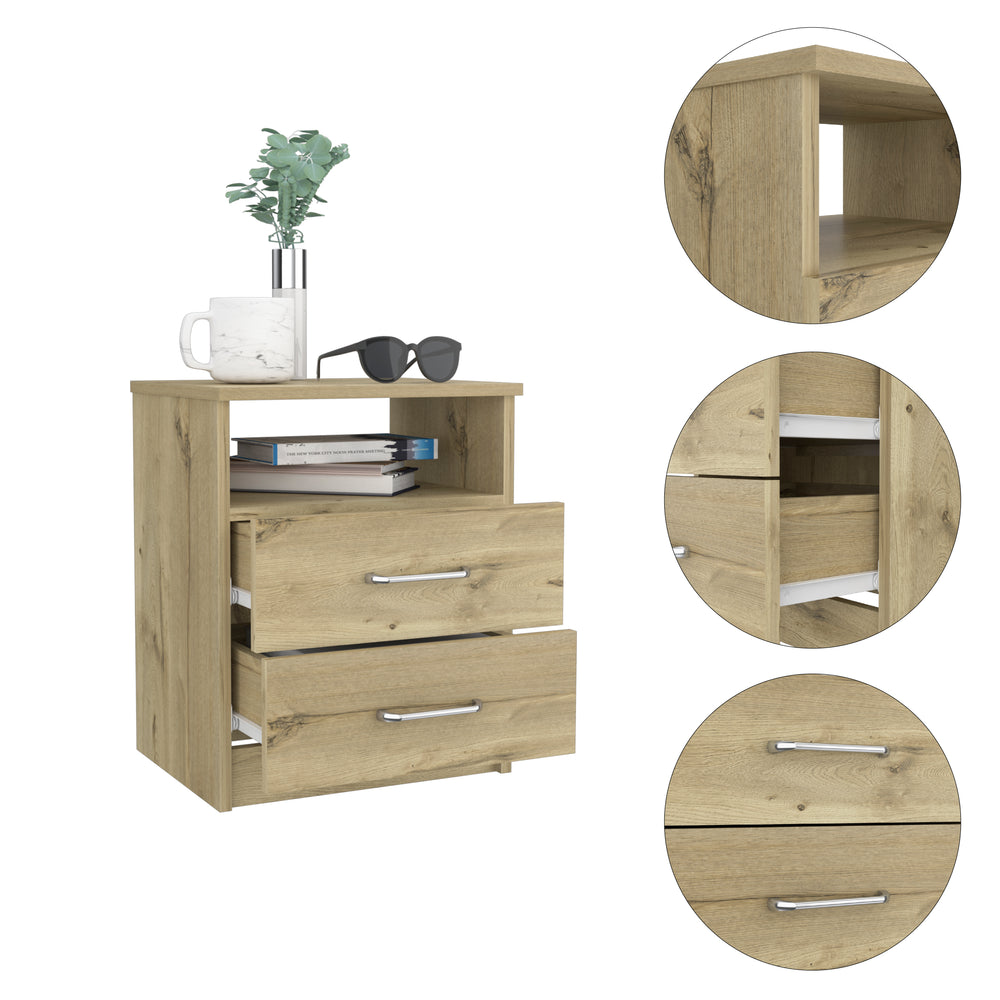 Salento Nightstand with 2-Drawer – Sturdy Superior Top