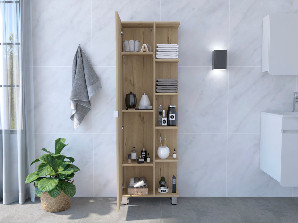 20-Inch Venus Linen Tower Cabinet with Single Door – Concealed Cabinet Storage
