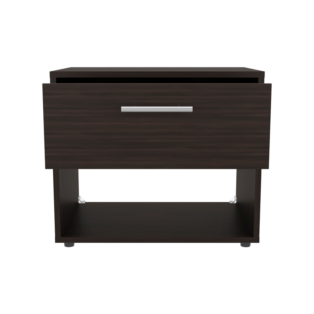 21-Inch Noxen Nightstand with 1-Drawer – Open Shelving Storage