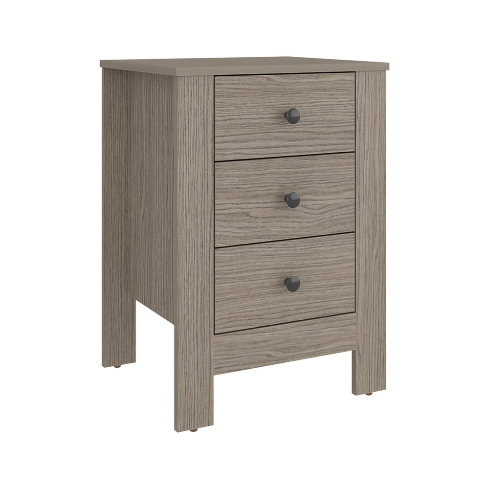 Wagram Nightstand with Graduated Drawer Storage and a Sturdy Leg Base for the Bedroom – Sturdy Leg Base