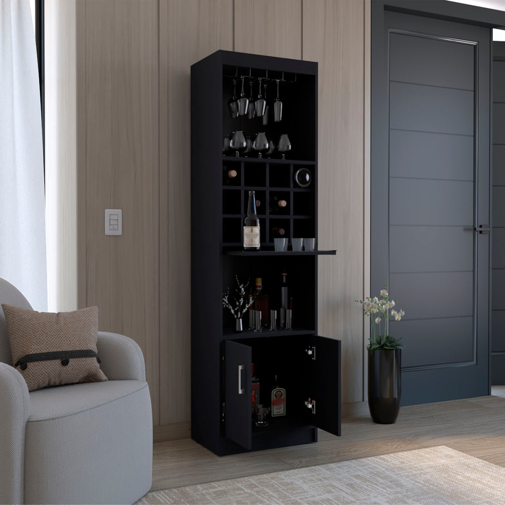Pisek Bar Cabinet with 5 Open Shelves – Space-Saving Dimensions