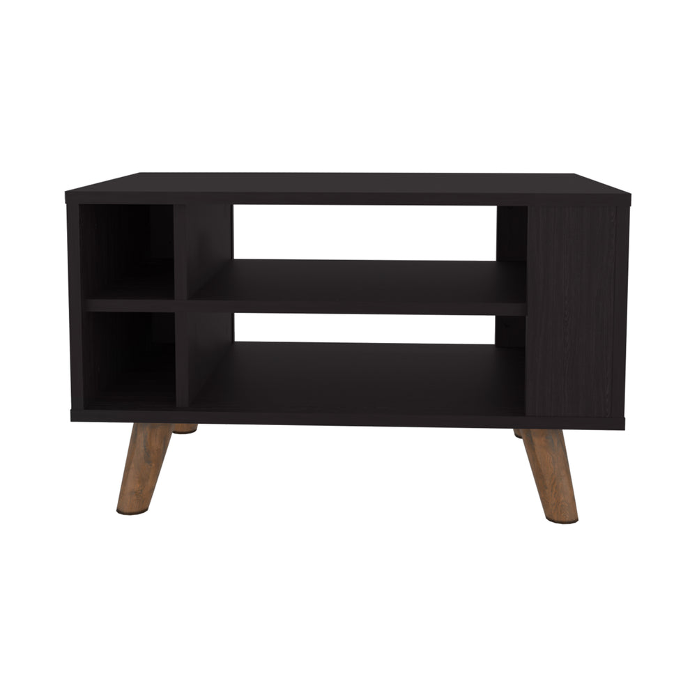 26-Inch Muir Coffee Table with 2 Open Shelves – Compact Square Footprint
