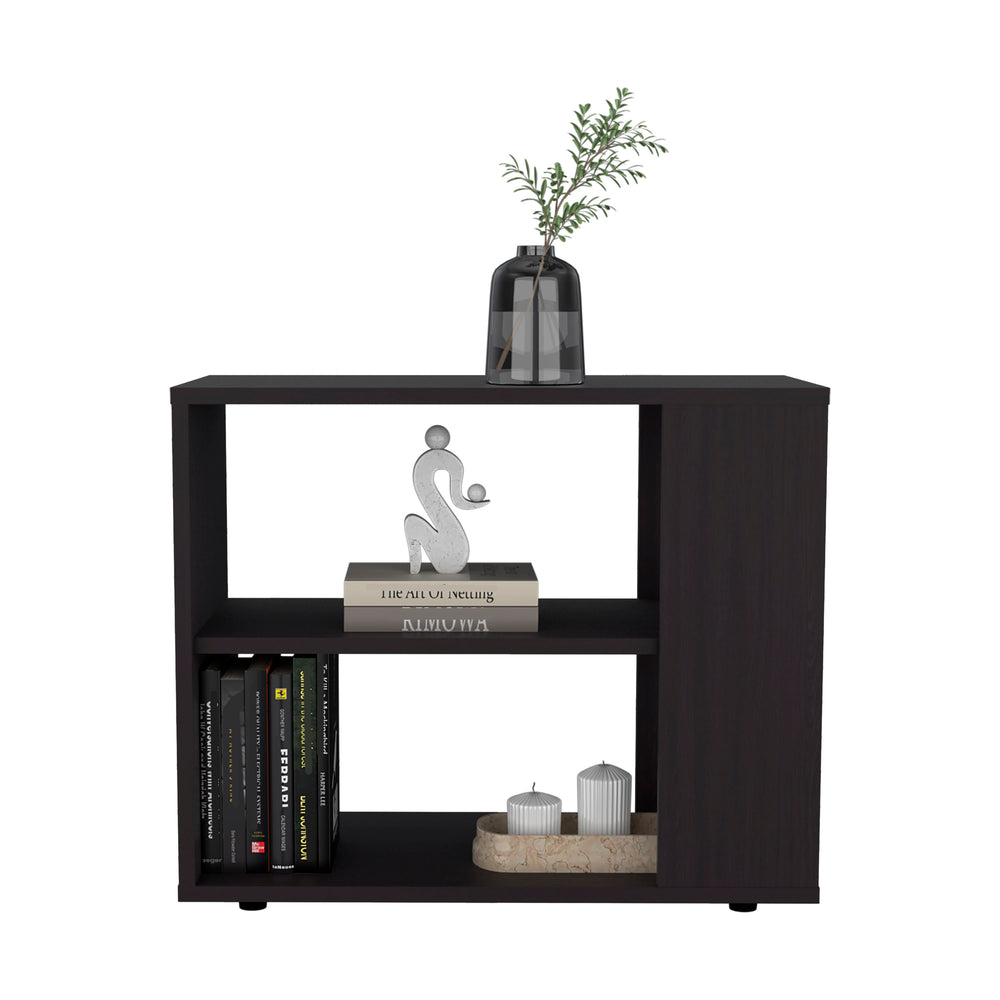 24-Inch Cavalero Sideboard Furniture with 2 Open Shelves – Sturdy Black Wengue Build