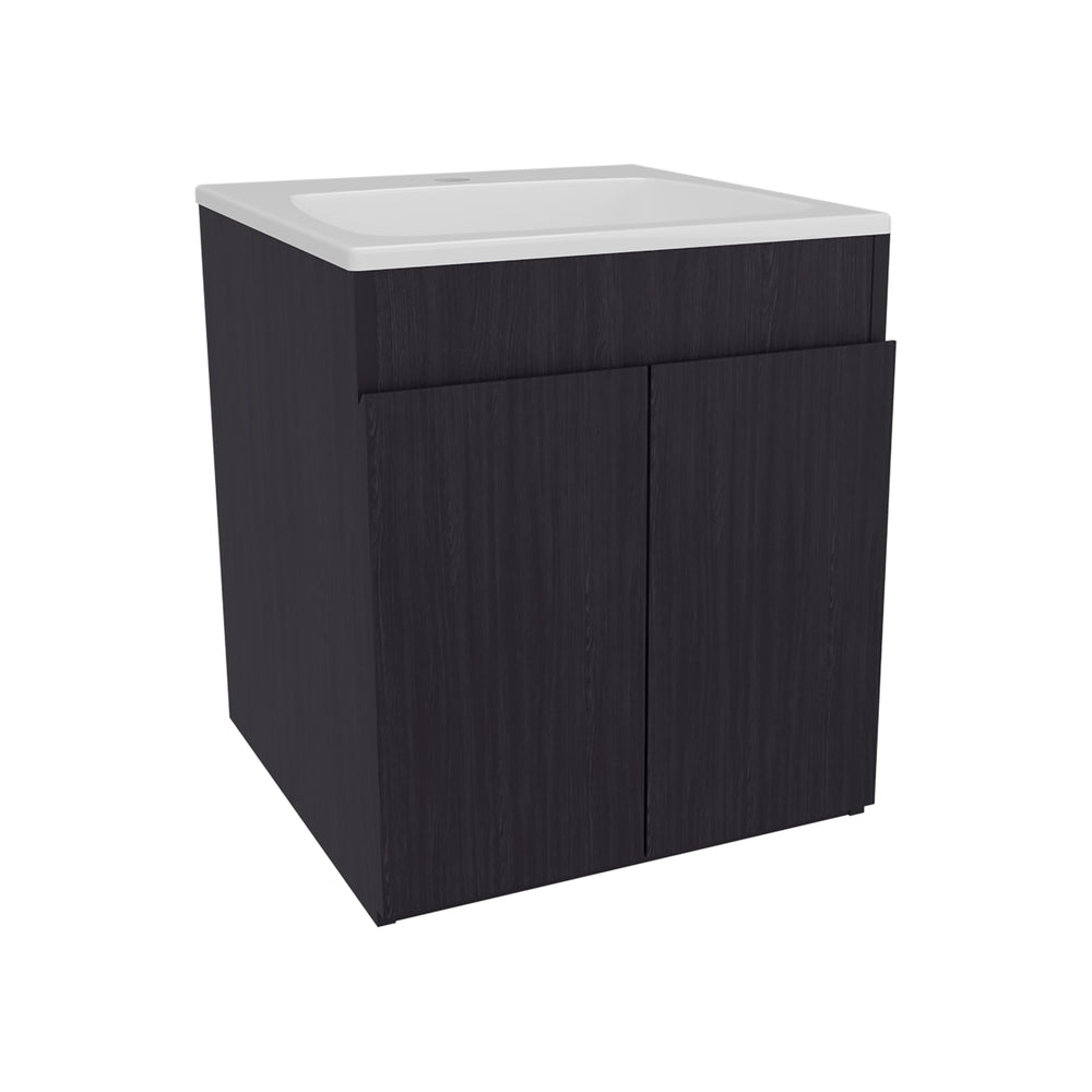 18-Inch Rayle Bathroom Vanity with Sink with Double Door – Black Wengue Finish