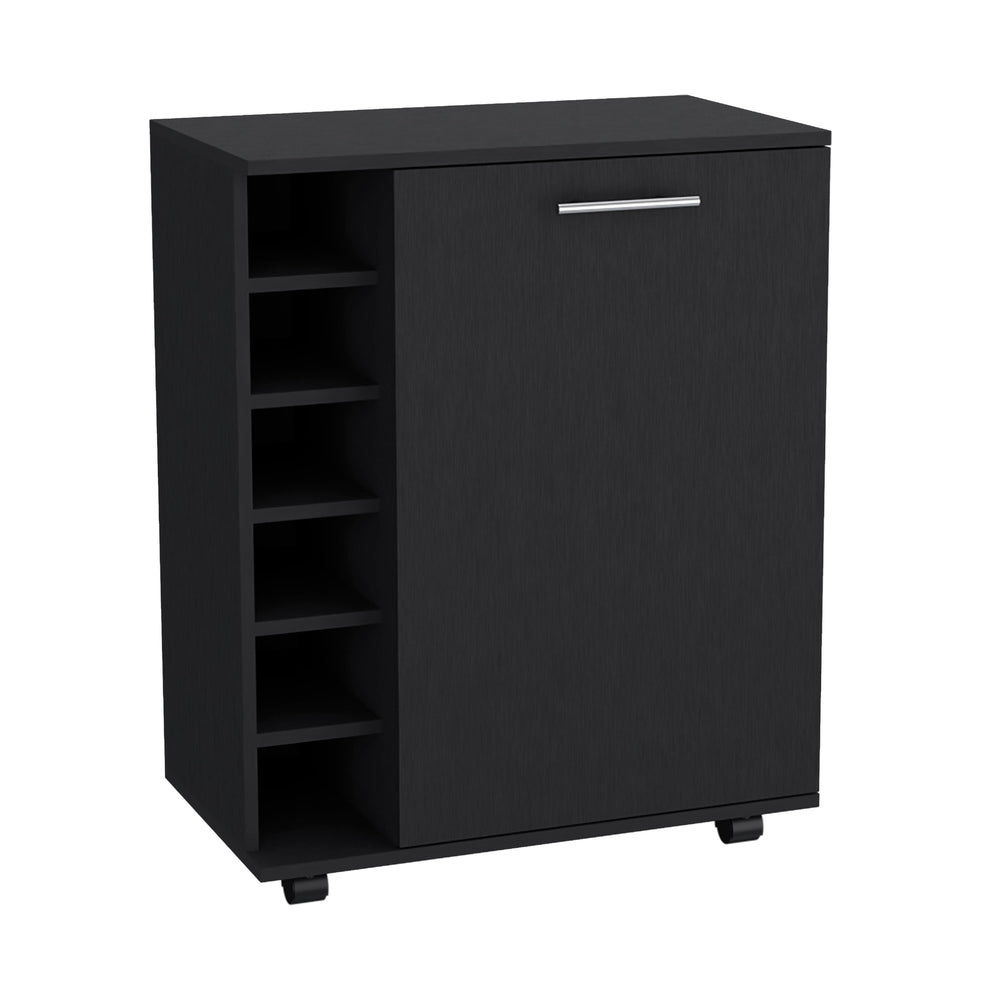 26-Inch Tilden Bar Cart – Sturdy Black Wengue Finish