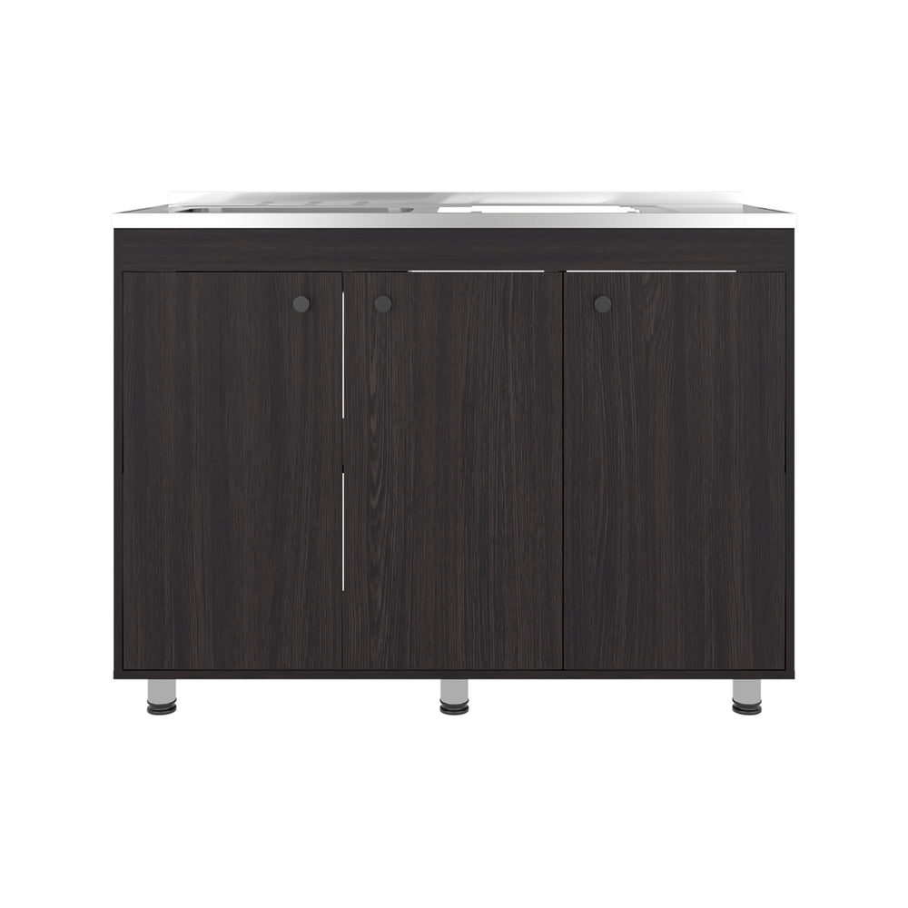 Spindale Sink Base Cabinet, Kitchen Cabinet with Integrated Sink and Drainboard, Interior Shelves and Doors – Integrated Sink Countertop