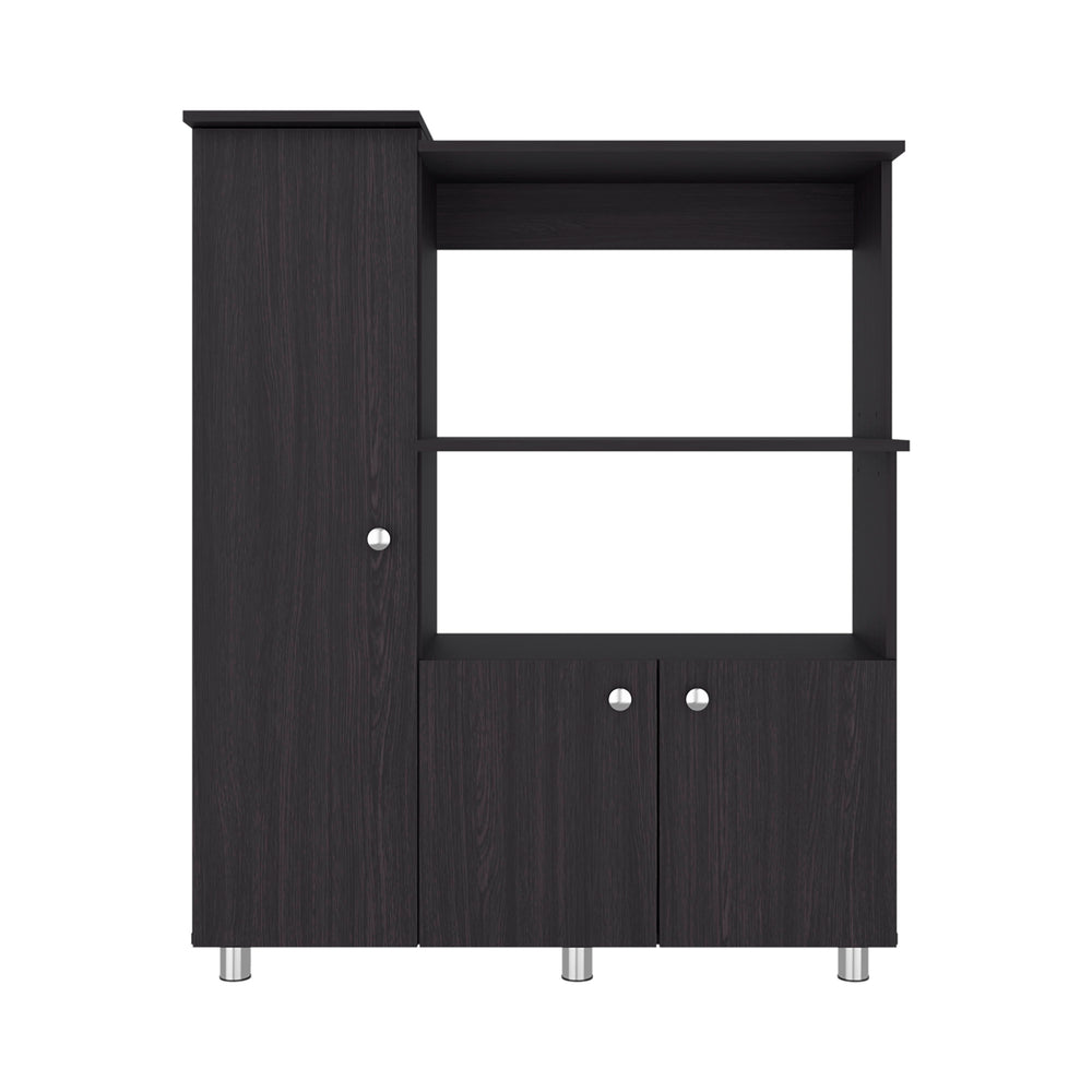 Rives Multistorage Pantry Cabinet with Enclosed Cabinet Storage and Open Shelving for Kitchen Organization – Durable Construction