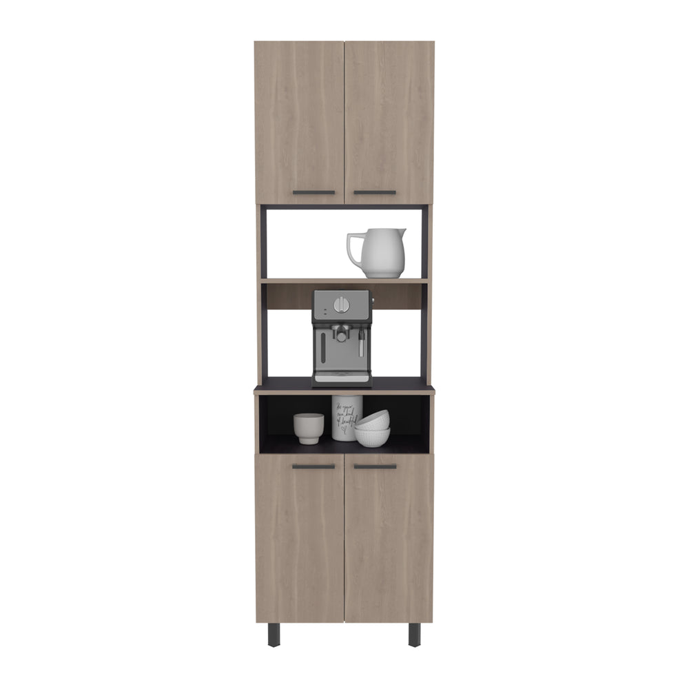 24-Inch Zena Kitchen Pantry Cabinet with 6 Open Shelves – Open Middle Shelving