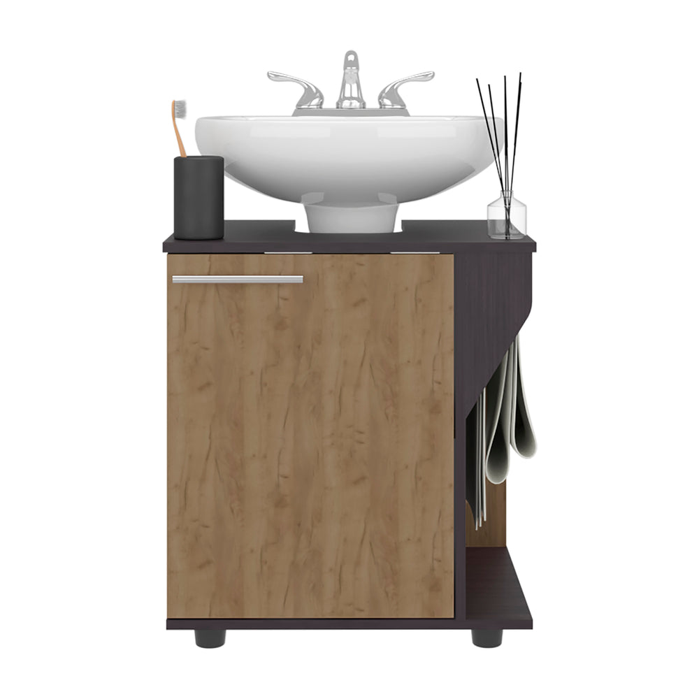 22-Inch Enfield Under Under-Sink Storage Cabinet with Single Door and 3 Open Shelves – Durable Scratch-Resistant Finish
