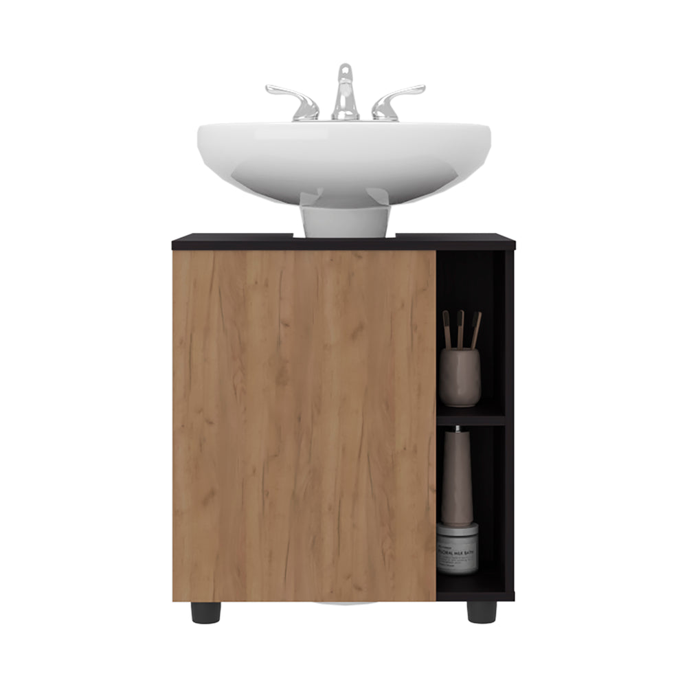 22-Inch Gorman Under Under-Sink Storage Cabinet with Single Door and 3 Open Shelves – Enclosed Cabinet Storage