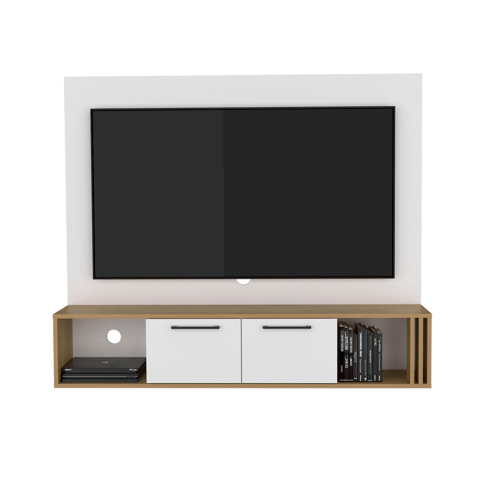 56-Inch Nuremberg Entertainment Center with Double Door and 4 Open Shelves – Sturdy Build