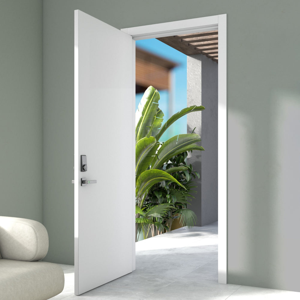 80-Inch Interior PVC AquaDoor Kit – with WPC Frame, Weatherstrip & Trim Molding, Waterproof & Insect-Resistant Door – WATERPROOF & HUMIDITY-RESISTANT CONSTRUCTION