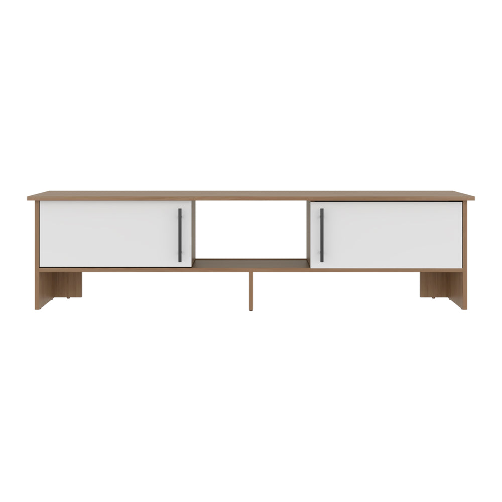 Buford TV Stand with Open Shelving for Media Storage and a Low-Profile Silhouette – Sturdy Stable Build