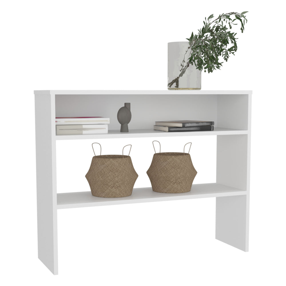 39-Inch Saxman Library Writing Desk with 2 Open Shelves – Open Library Shelving