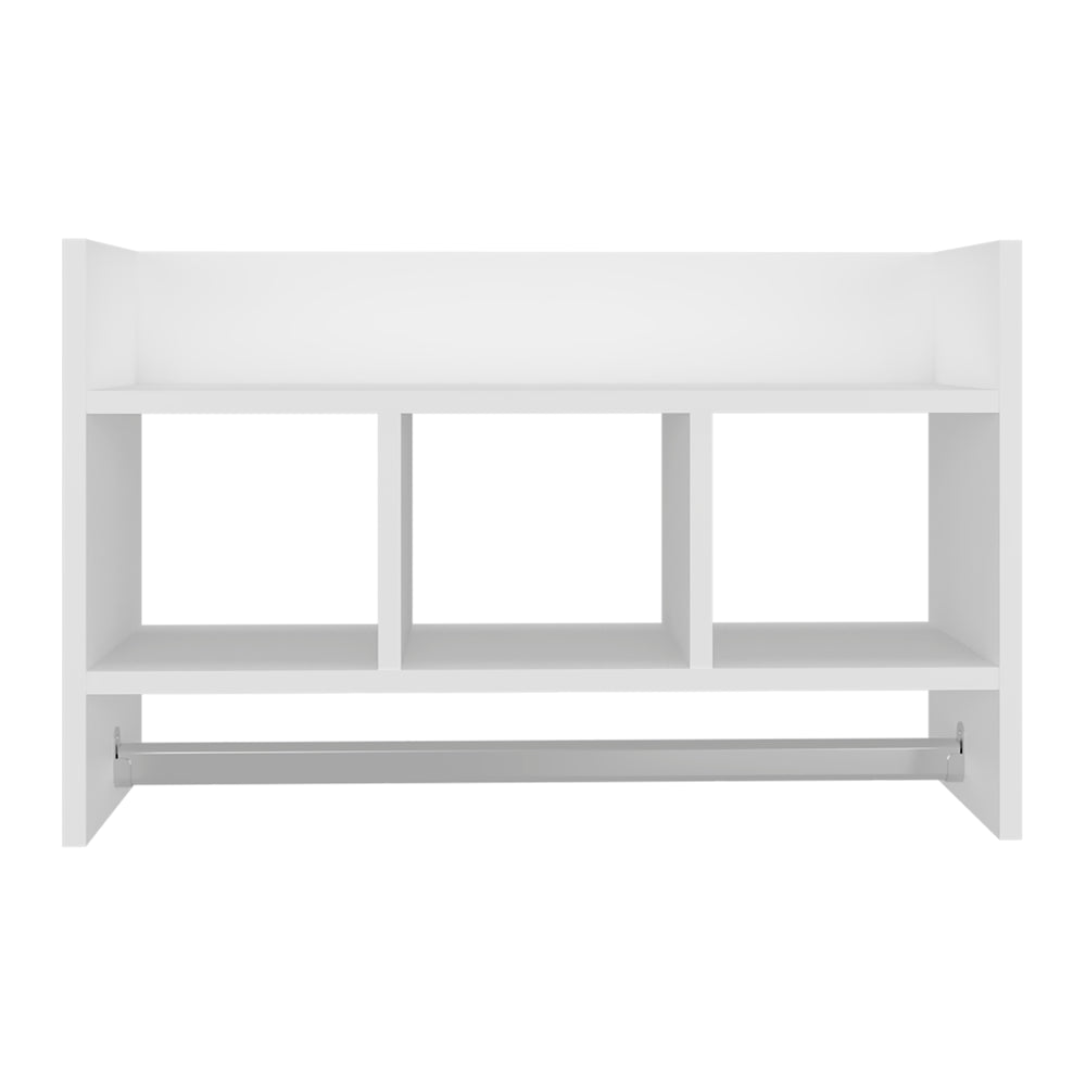 25-Inch Dell Floating Wall Shelves with 2 Open Shelves – Integrated Towel Bar