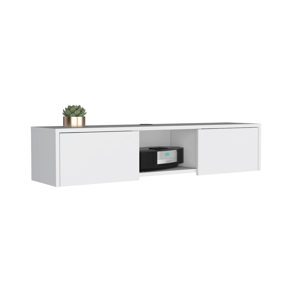49-Inch Adel TV Stand with Wall-Mounted – Side Cabinet Doors