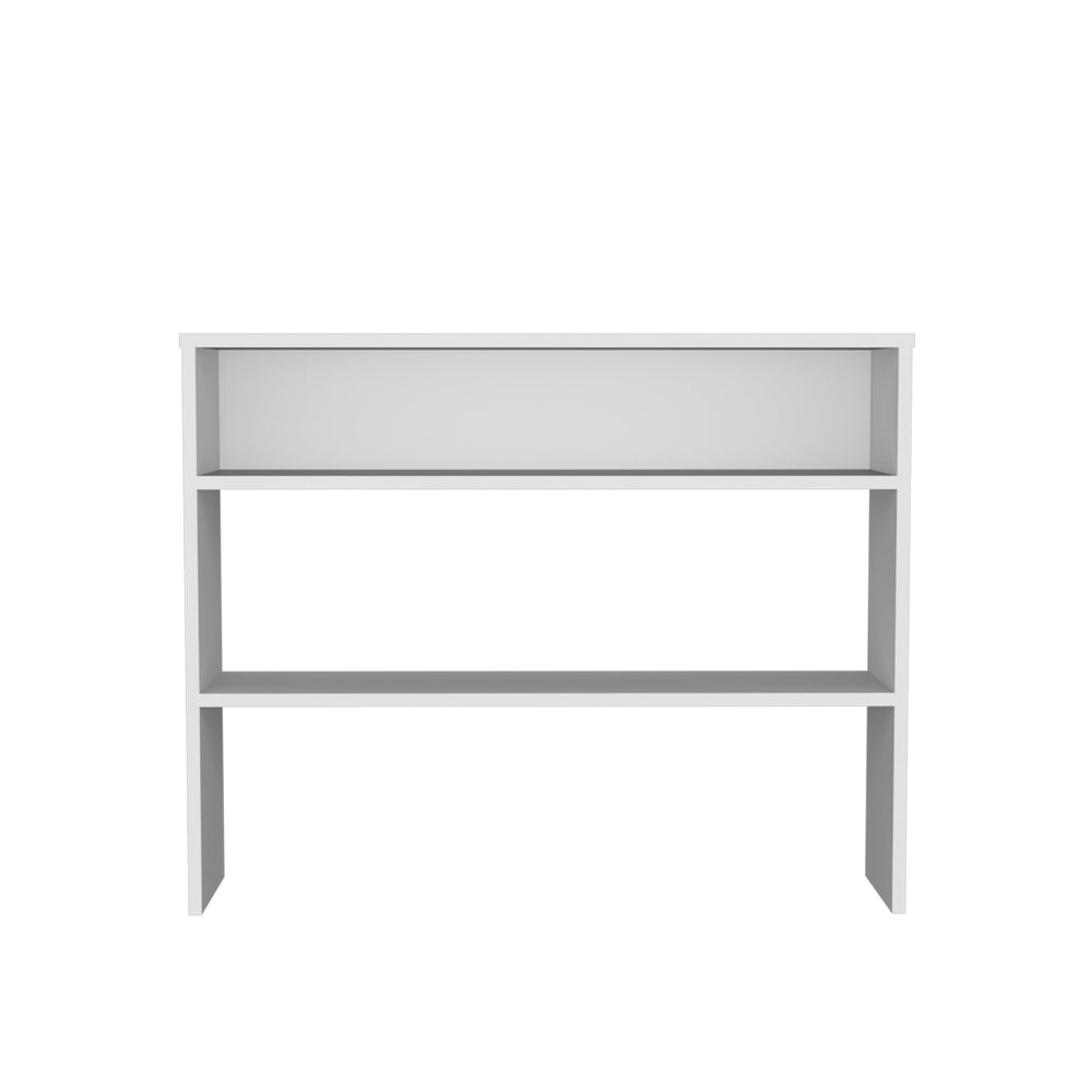39-Inch Saxman Library Writing Desk with 2 Open Shelves – Sturdy Leg Base