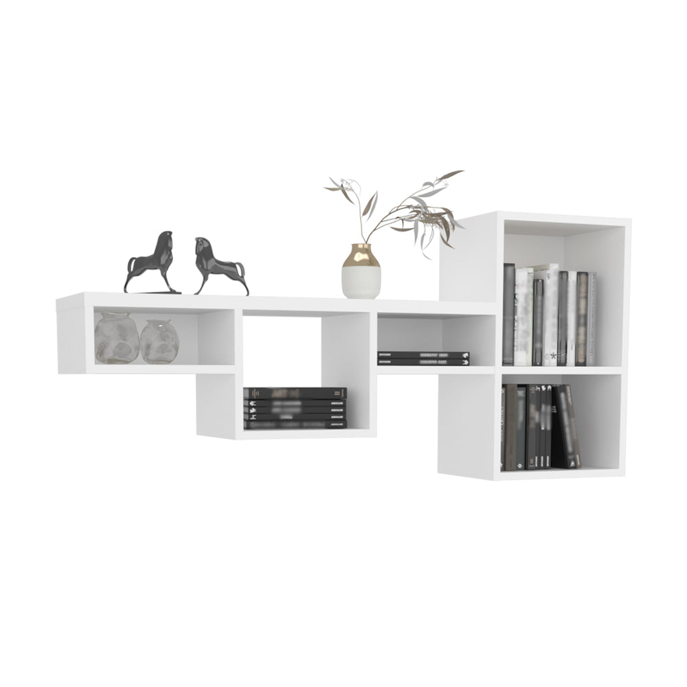 47-Inch Norman Furniture with 7 Open Shelves – Sculptural Silhouette