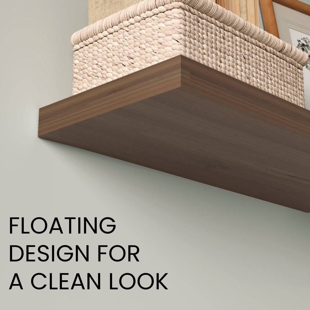Belville Floating Shelves, Wall-Mounted Shelf Set with Concealed Mounting Hardware, Display Storage for Living Rooms and Bathrooms – Indoor Use And Wall Mounting Required