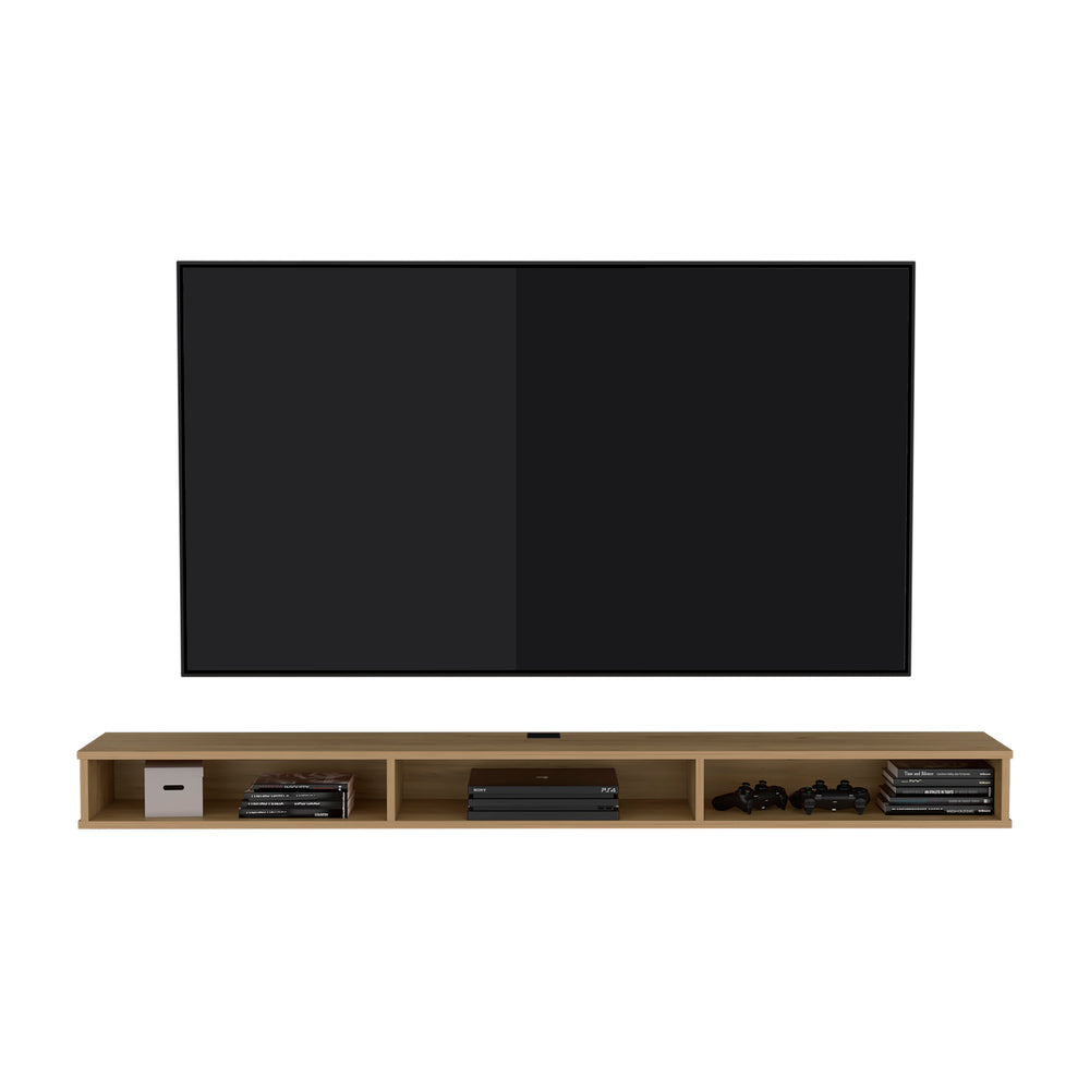 71-Inch Northport TV Stand with 3 Open Shelves – Wall Mounting Hardware Included, Indoor Use