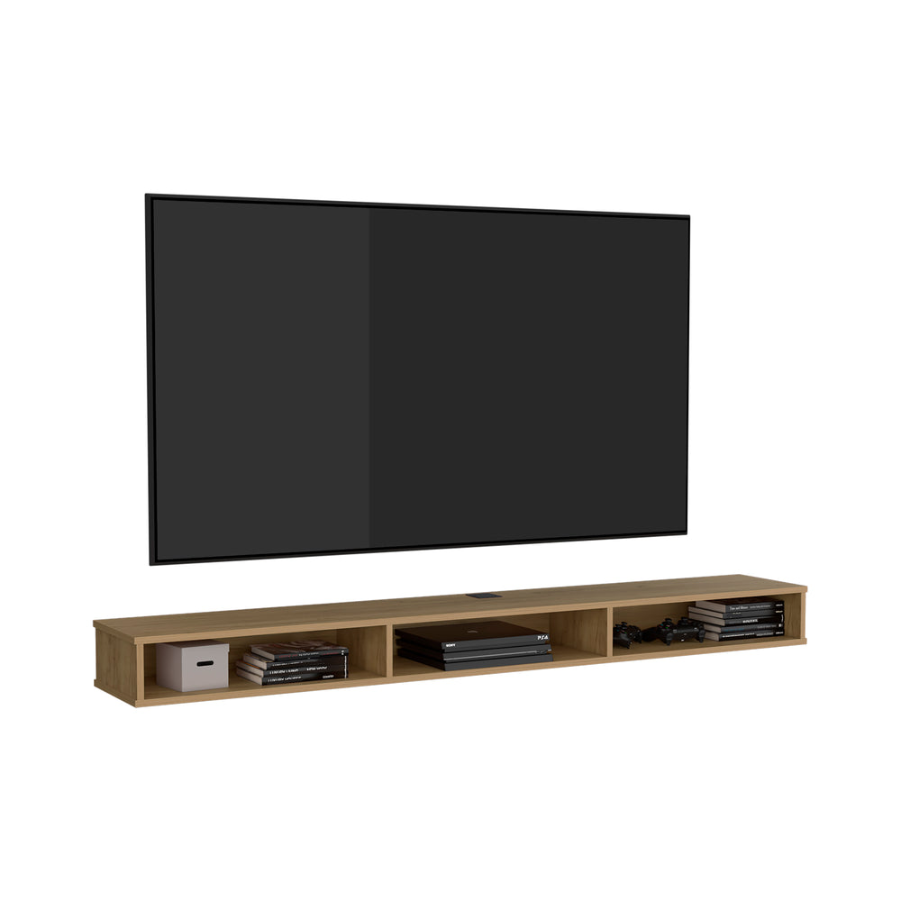 71-Inch Northport TV Stand with 3 Open Shelves – Wall-Mounted Floating Design