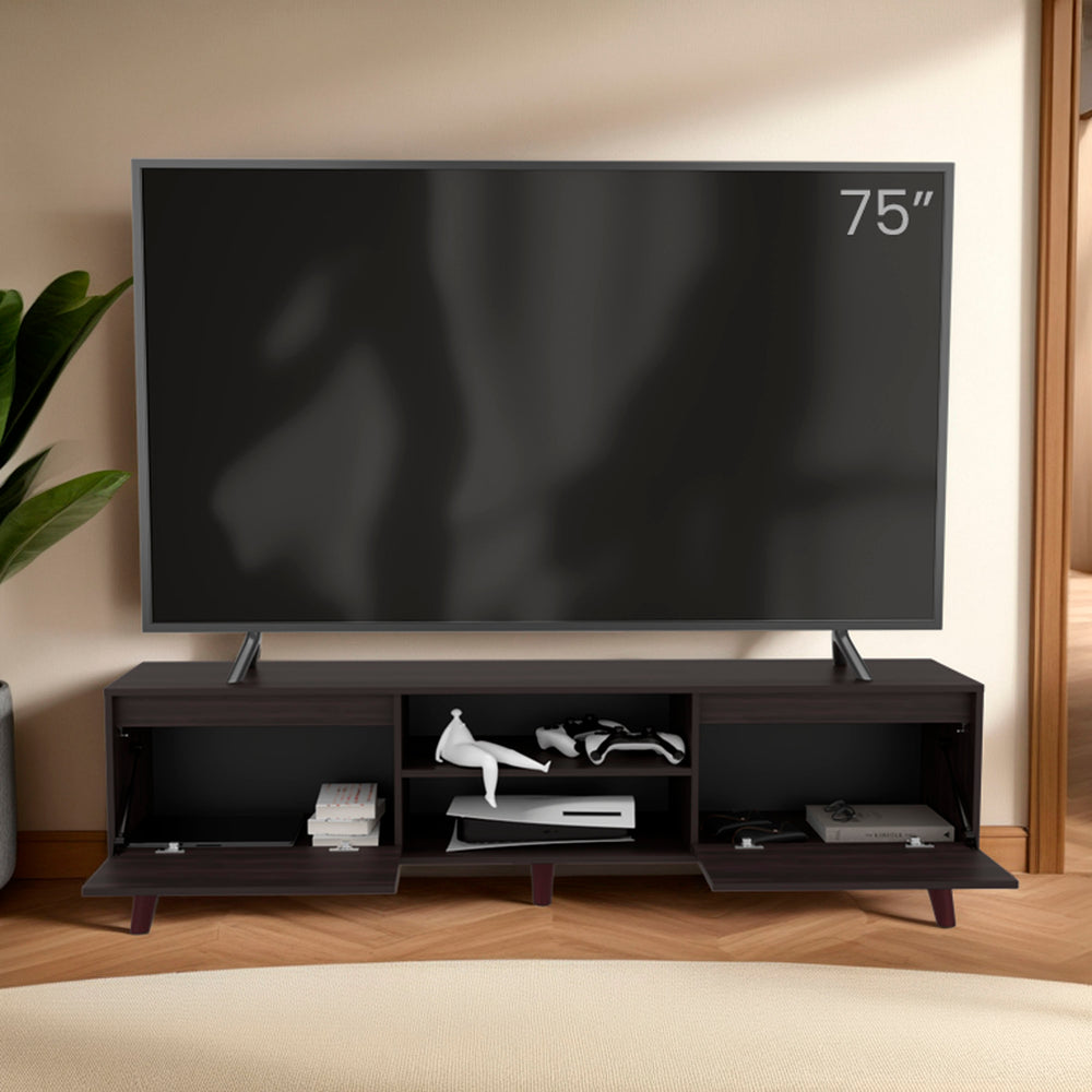 71-Inch Elaine TV Stand with Double Door and 2 Open Shelves – Ample Storage