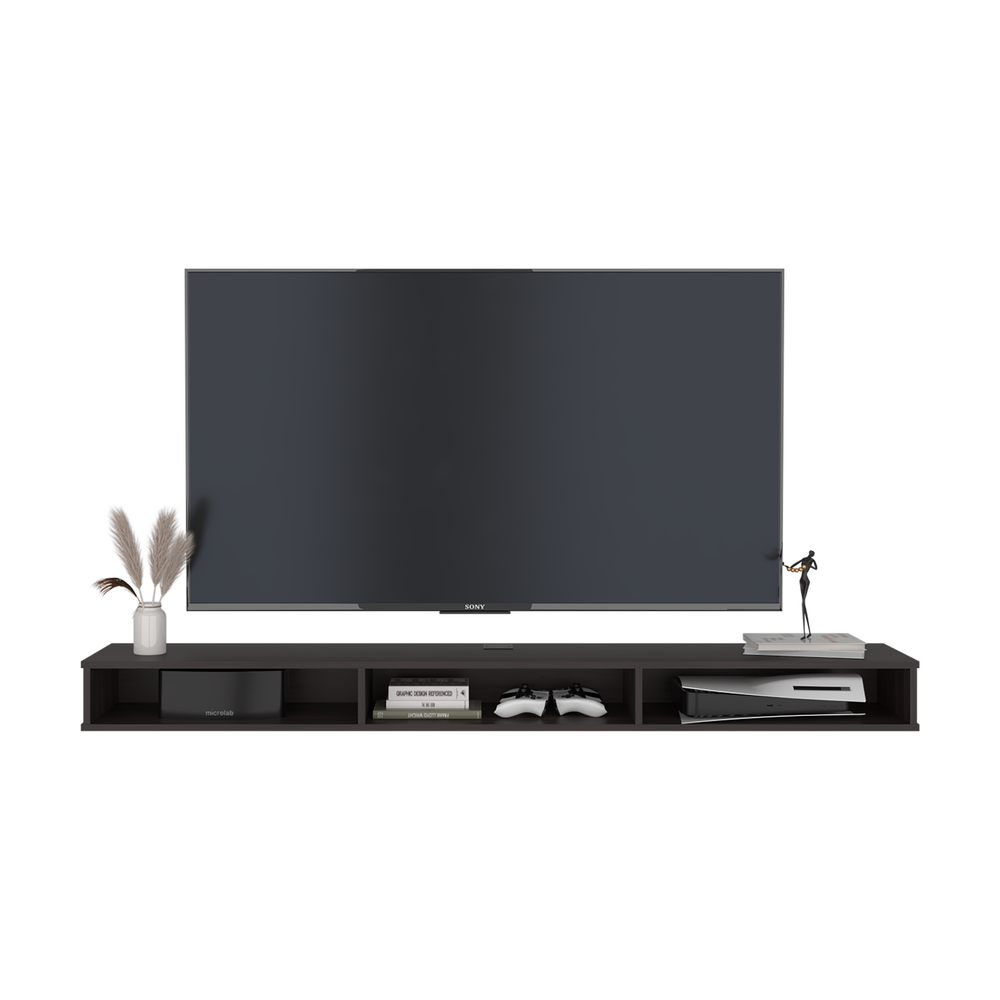 6-Inch Selz Modern Wall-Mounted Floating TV Stand with Open Storage Cubbies – Wall Mounting Hardware Included, Indoor Use