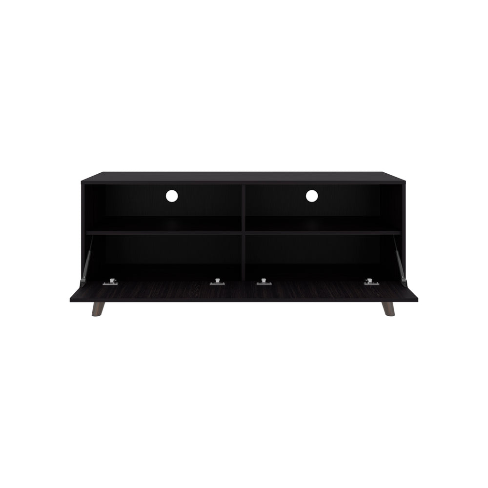 55-Inch Leary TV Stand with Single Door and 3 Open Shelves – Modern Silhouette
