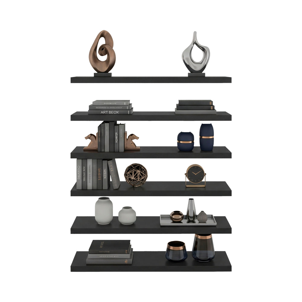 Floating Shelf with a Hidden-Bracket, Wall-Mounted Design for Displaying Books and Decor – Wide Flat Display Surface