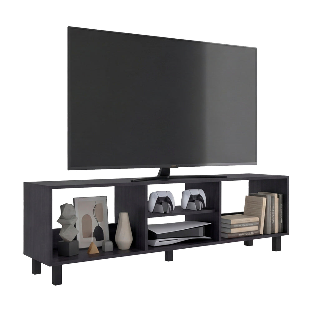 Soper Open Shelf TV Stand for TVs up to 70 Inches with Multiple Storage Compartments – Easy Assembly