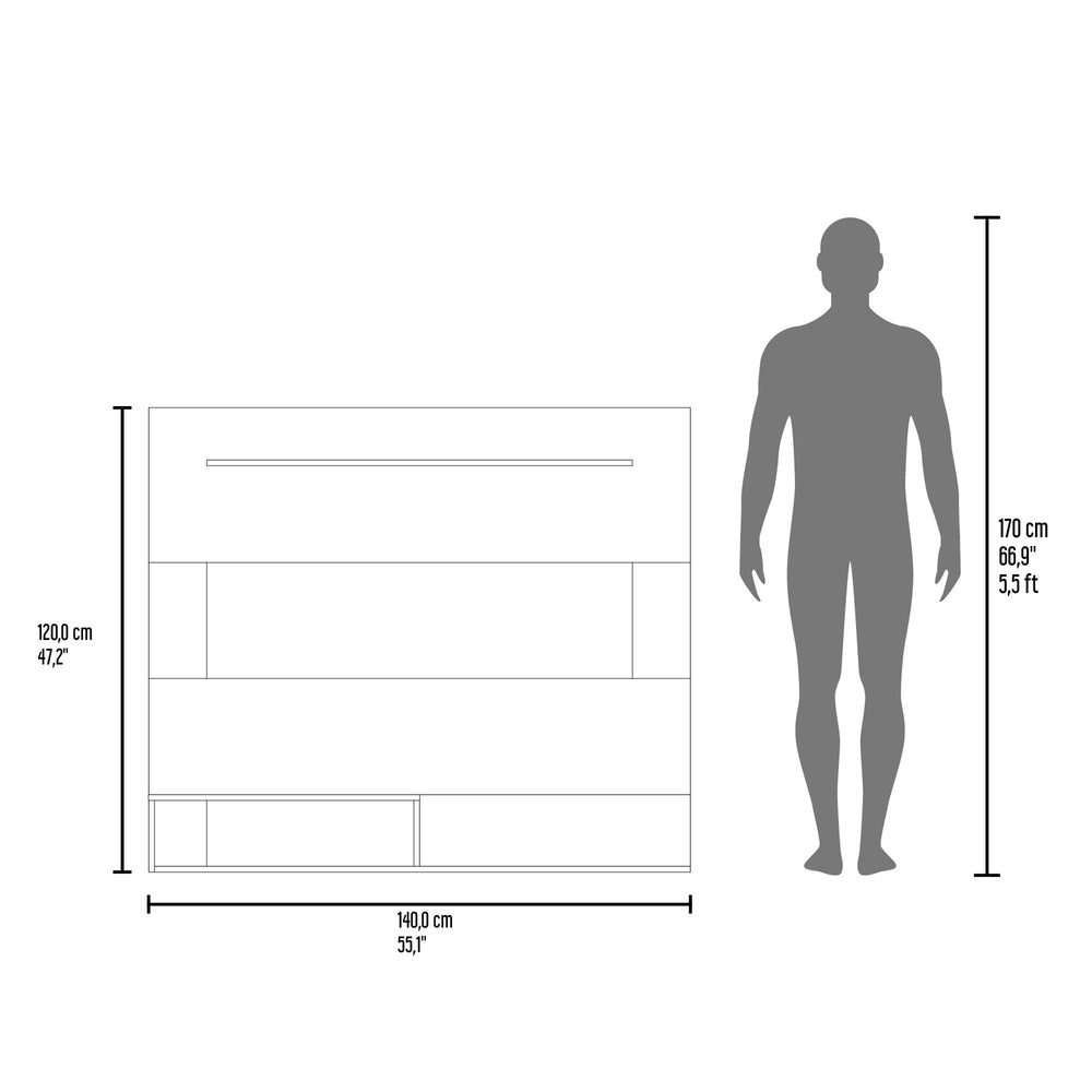 55-Inch Baden TV Stand with Wall-Mounted and 2 Open Shelves – Floating Wall-Mount Design