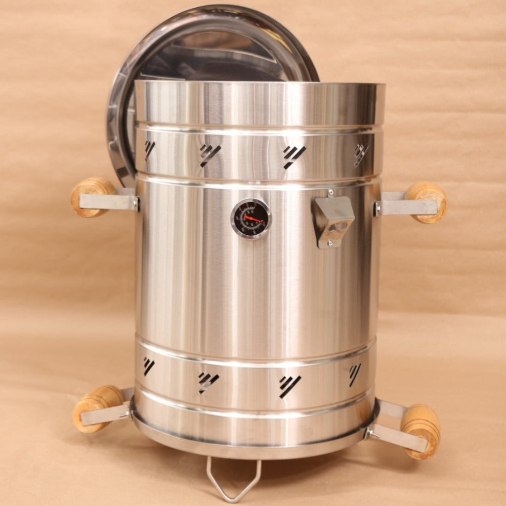 3-in-1 Stainless Steel 304 Smoker Barrel Grill – Vertical Charcoal BBQ Smoker Furniture – 3-IN-1 COOKING VERSATILITY