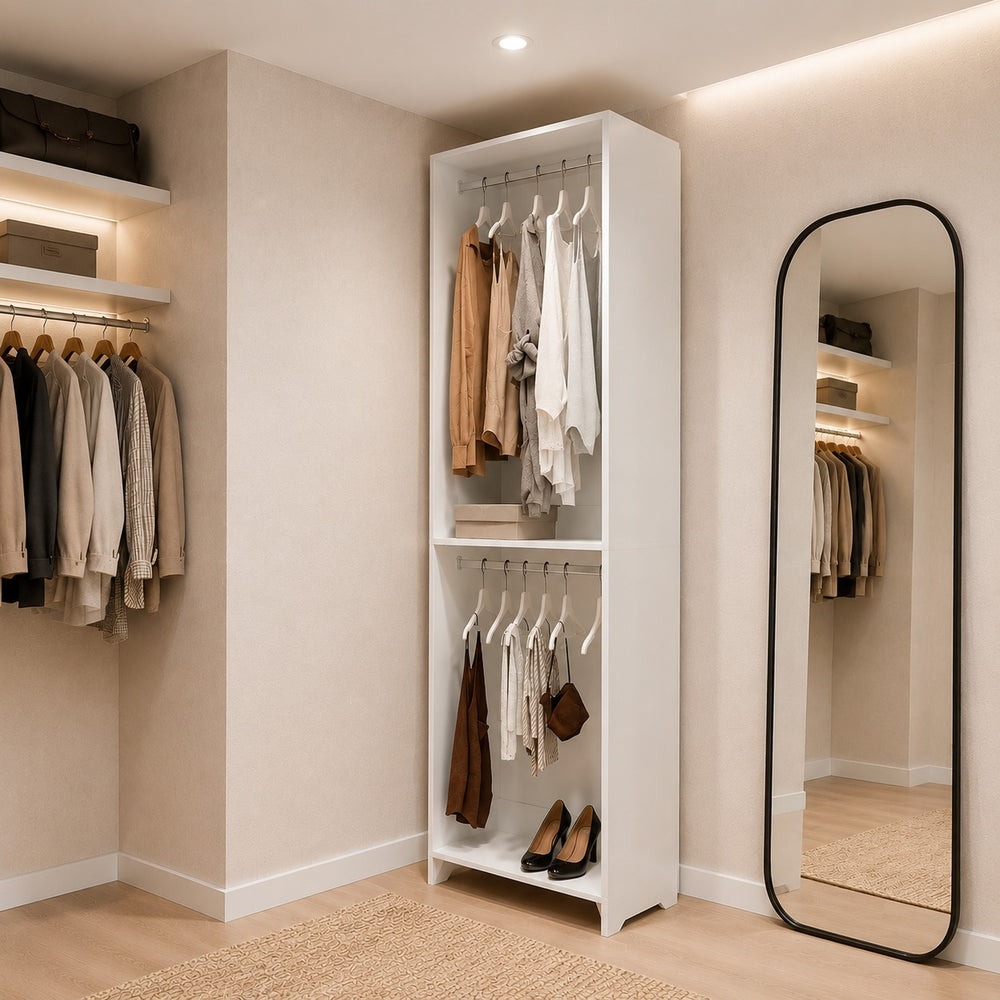 22-Inch Vander Free Standing Closet Organizer – White Manufactured Wood Finish