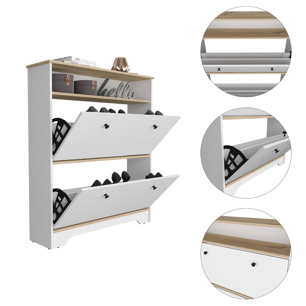 39-Inch Wayne Shoe Storage Cabinet – Two-Tone Finish