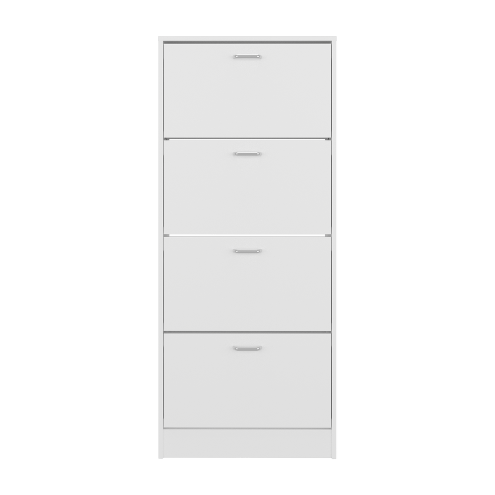 25-Inch Kobuk 4 Shoe Storage Cabinet with 4 Open Shelves – Tilting Interior Shelving
