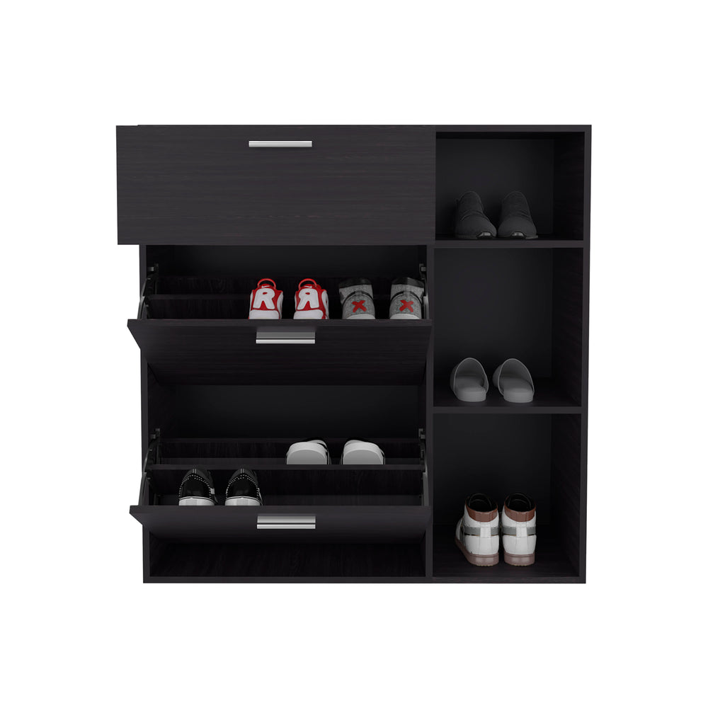 38-Inch Linn Shoe Storage Cabinet with 1-Drawer and Double Door – Drawer Storage Included