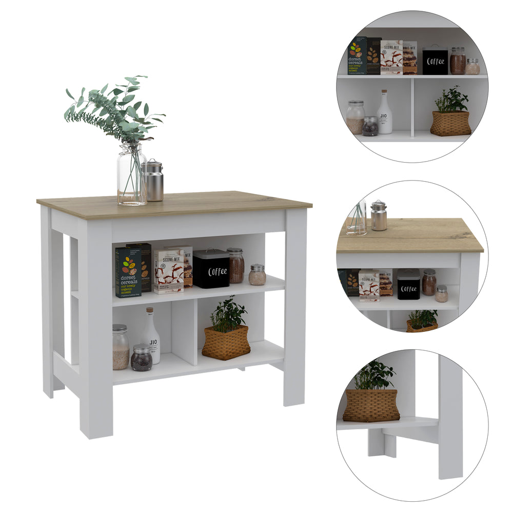 40-Inch Antibacterial Delos Kitchen Island – Open-Frame Design