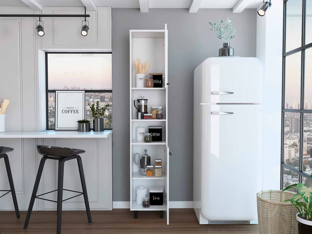 Ikaria Kitchen Pantry Cabinet with 2 Open Shelves – Open Display Shelf