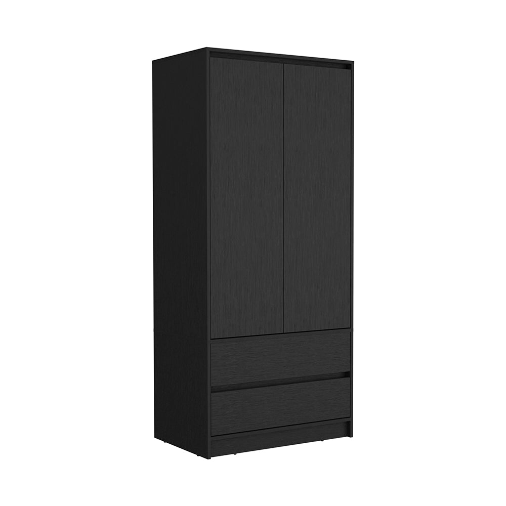 Palmer Wardrobe Closet with 2-Drawer – Enclosed Cabinet Storage