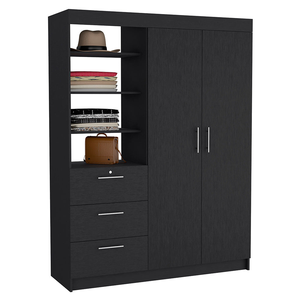 59-Inch Laurel Three-Tier Armoire – Open Display Shelving