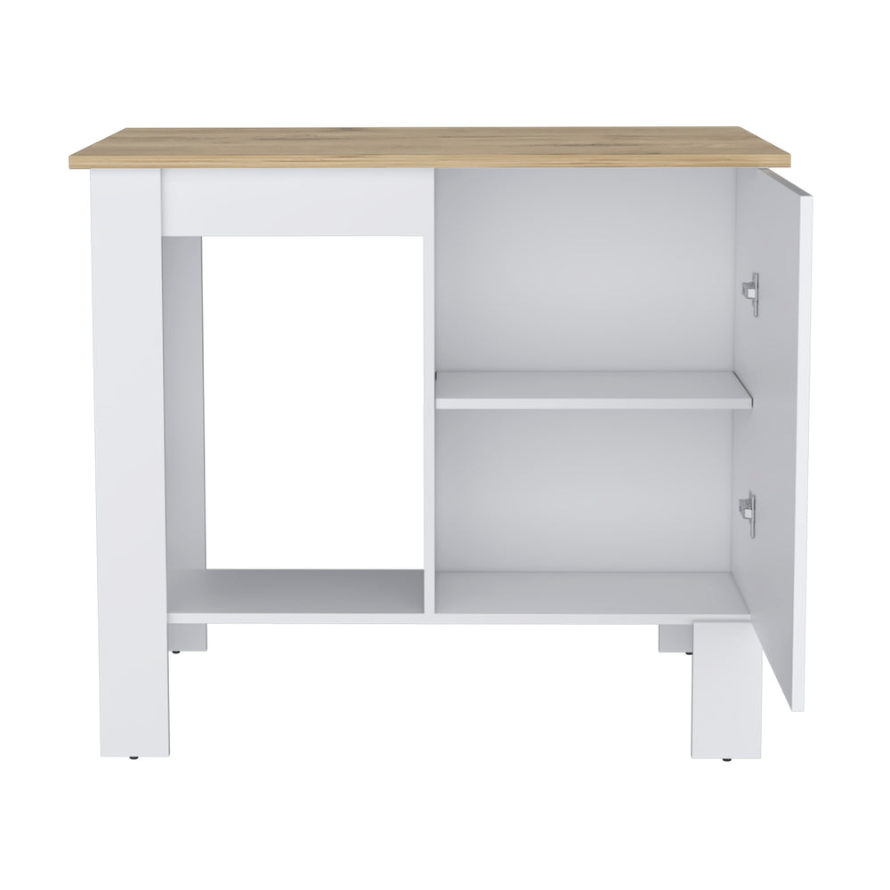 40-Inch Caddo Kitchen Island – Open Leg-Frame Seating Side
