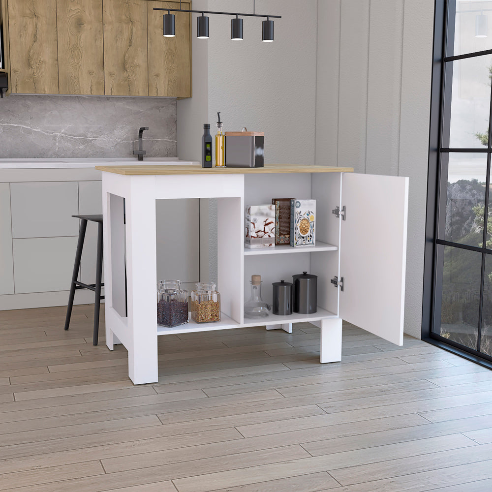 40-Inch Caddo Kitchen Island – Cabinet Door Storage