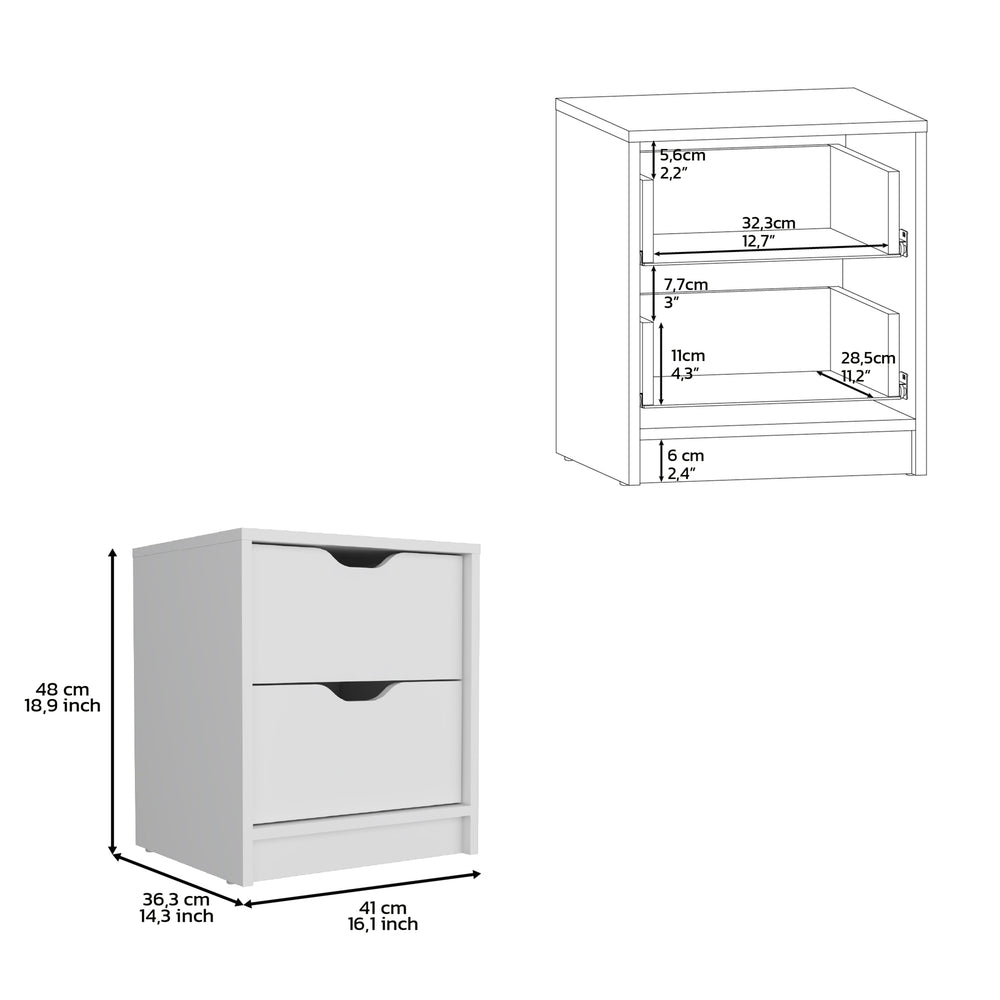 16-Inch Houma Nightstand – Compact Bedside Footprint